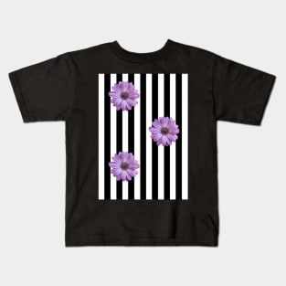 Striped Flowers Kids T-Shirt